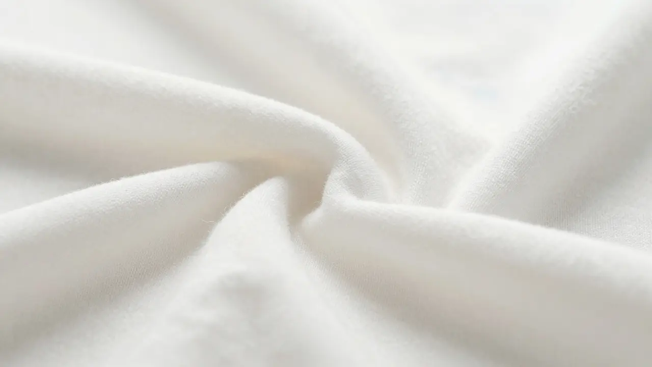 Detailní pohled na čistou a prodyšnou bavlněnou tkaninu.