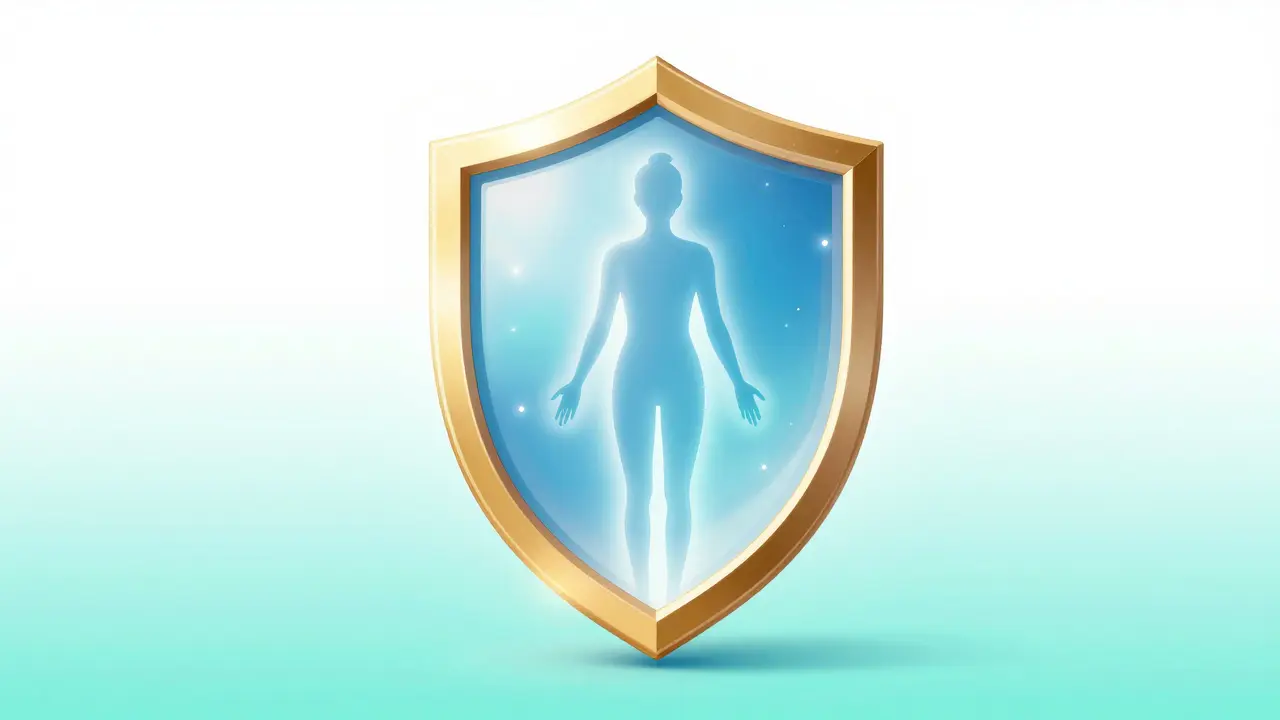 Umělecký obraz symbolizující imunitní ochranu a prevenci očkováním.