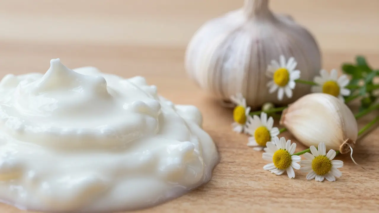 Přírodní prostředky: jogurt, česnek a heřmánek