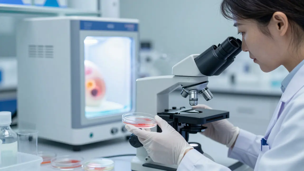 Moderní laboratoř pro asistovanou reprodukci s mikroskopem