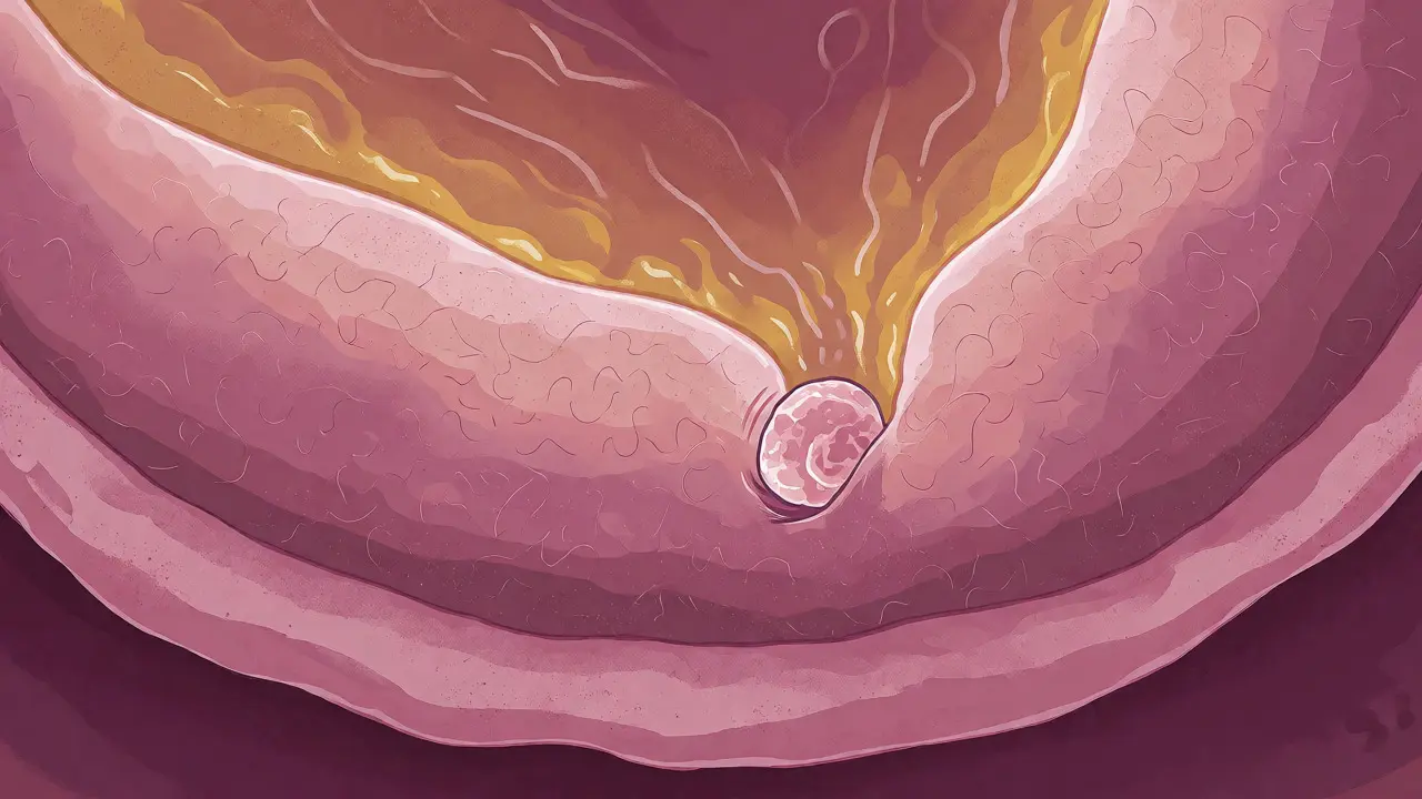 Ilustrace implantace blastocysty do stěny dělohy